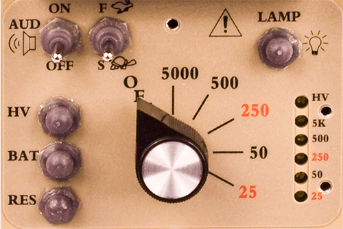 close-up of model 19 controls